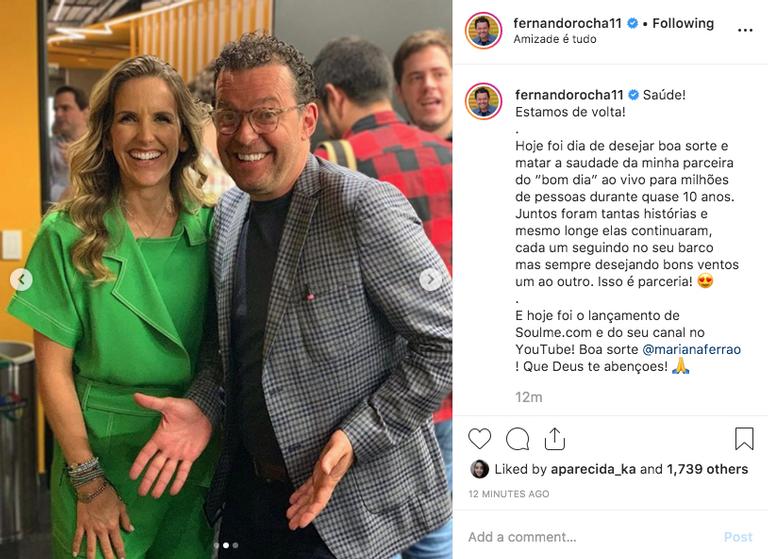 Fernando Rocha e Mariana Ferrão se reencontram em evento