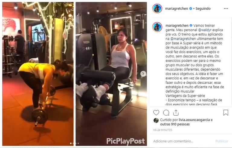 Gretchen encara rotina de exercícios