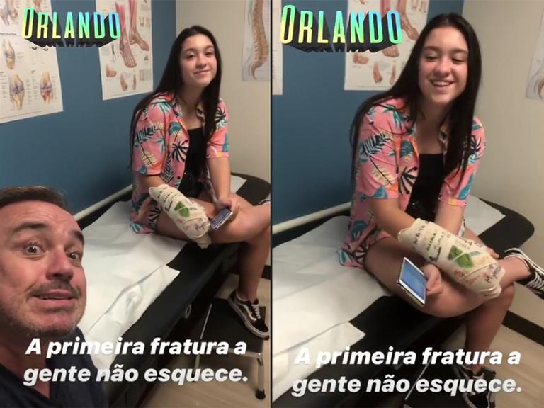 Gugu Liberato mostra momento com a filha