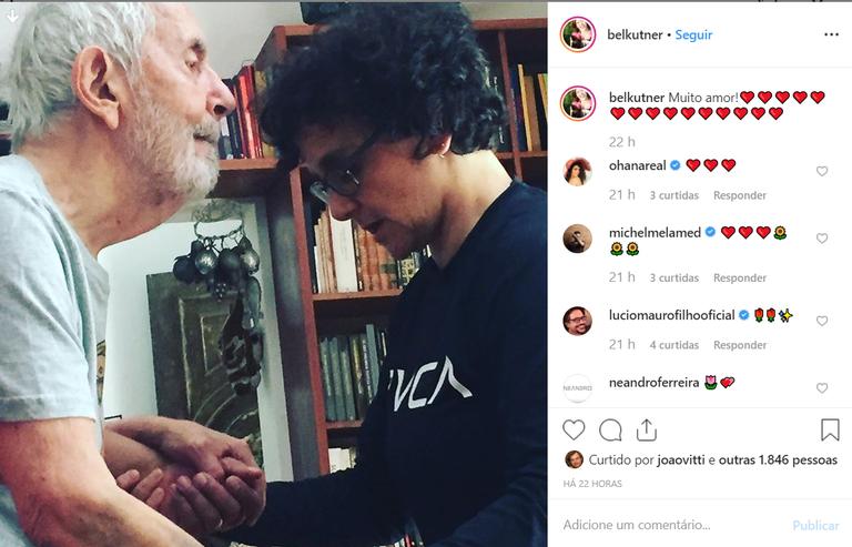 Bel Kutner emociona ao mostrar imagem rara do pai, Paulo José