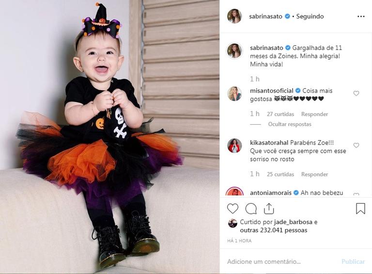 Sabrina Sato comemora 11 meses de Zoe