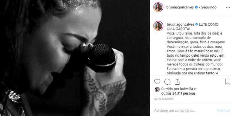 Brunna Gonçalves se declara a Ludmilla