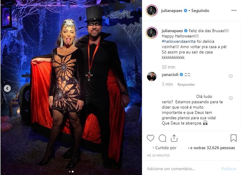 Juliana Paes mostra fantasia na festa de Anitta