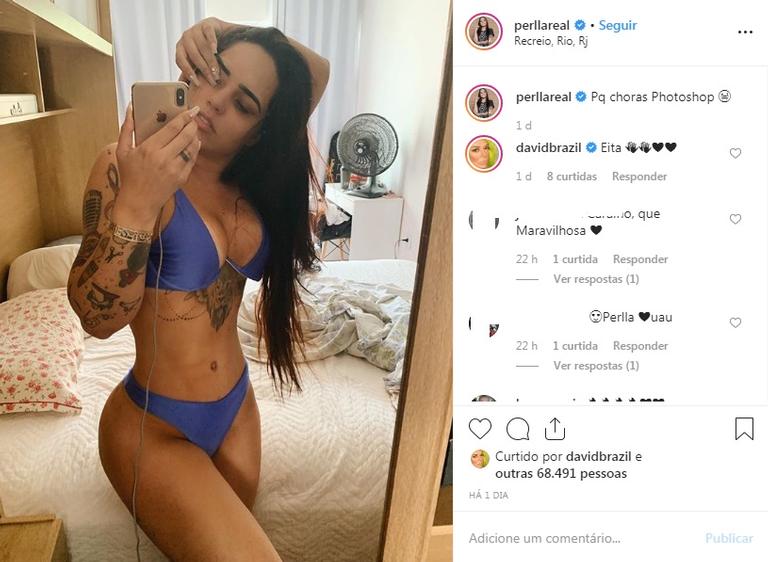 Perlla exibe corpo perfeito só de sutiã e calcinha