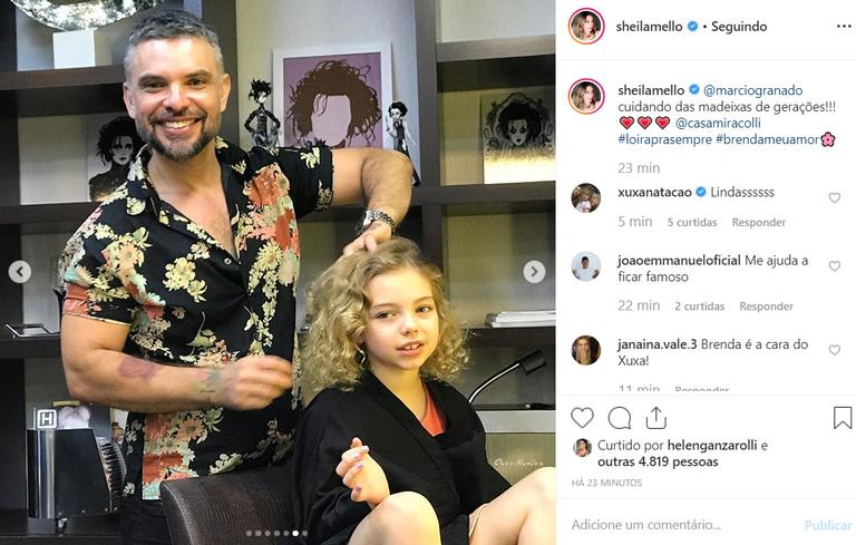 Sheila Mello curte dia de beleza com a filha e semelhança impressiona