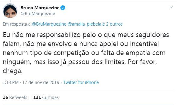 Bruna Marquezine rebate ataques no Twitter