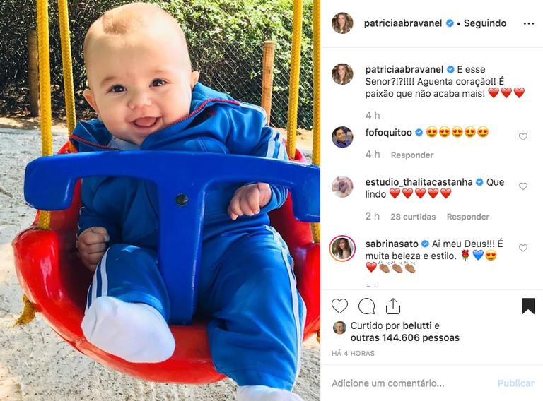 Filho caçula de Patricia Abravanel surge sorridente em foto raríssima na web