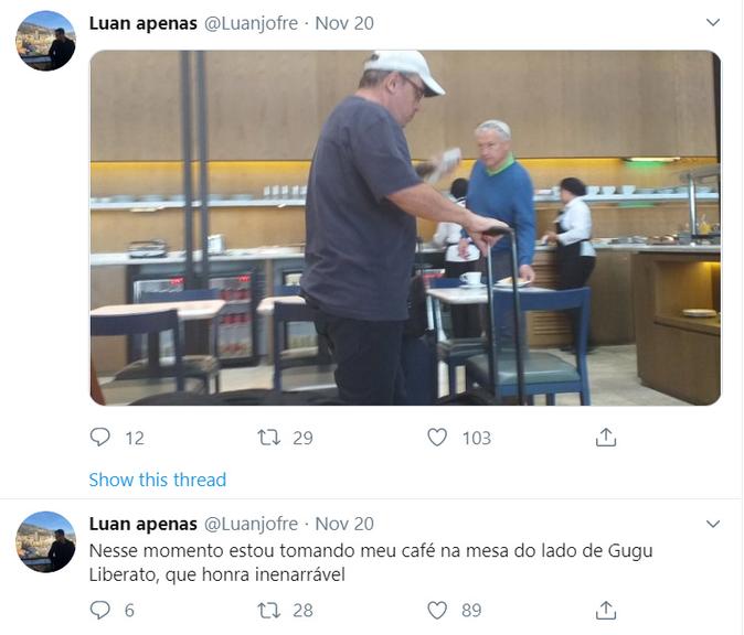 Fã fez foto de Gugu Liberato no aeroporto horas antes do acidente