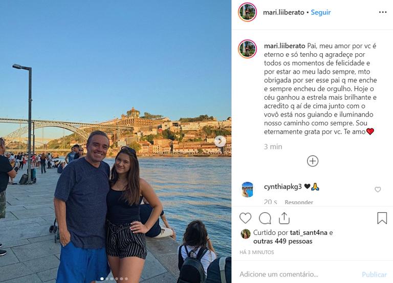 Filha de Gugu, Marina Liberato mostra fotos inéditas com o pai