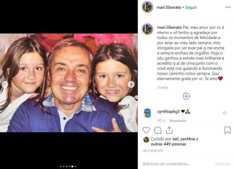 Filha de Gugu, Marina Liberato mostra fotos inéditas com o pai