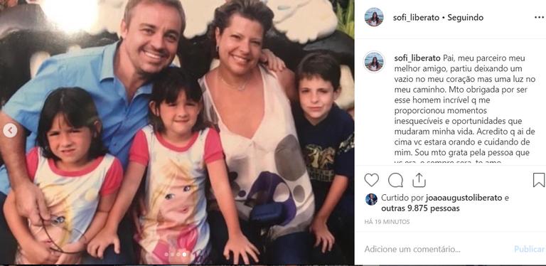 Filha de Gugu, Sofia Liberato mostra fotos inéditas com o pai