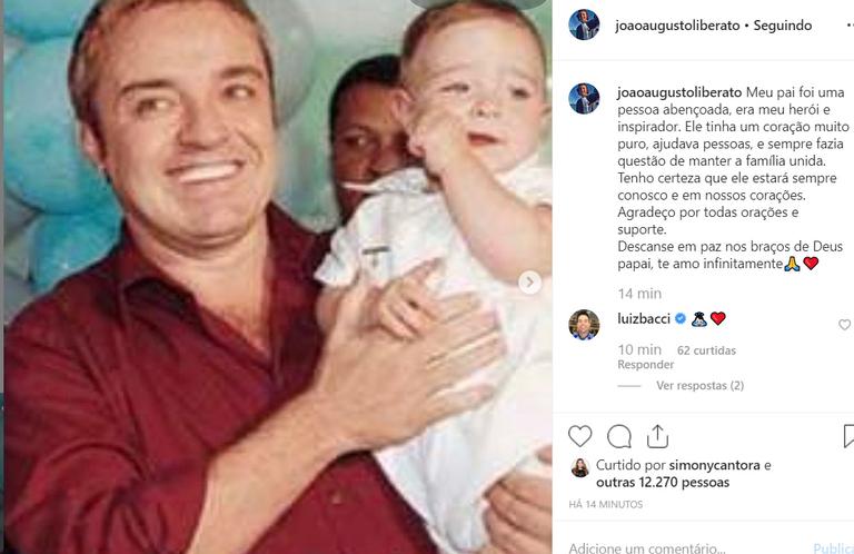 Filho de Gugu, João Augusto emociona ao falar da morte do pai