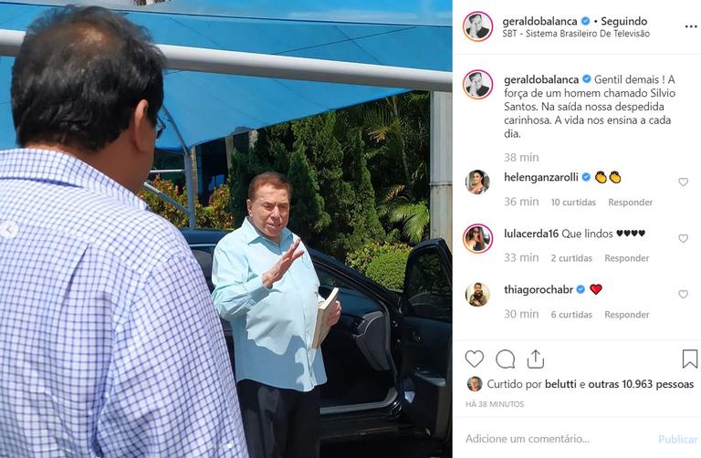 Silvio Santos é flagrado no SBT em fotos com Geraldo Luis