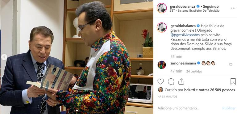 Silvio Santos é flagrado no SBT em fotos com Geraldo Luis