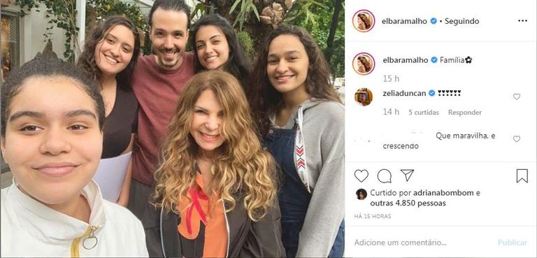 Elba Ramalho reúne os quatro filhos