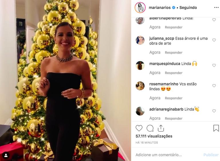 Mariana Rios choca ao mostrar árvore de Natal com bolas gigantes