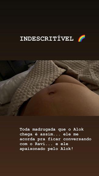 Romana Novais mostra barriga se mexer ao ouvir a voz de Alok