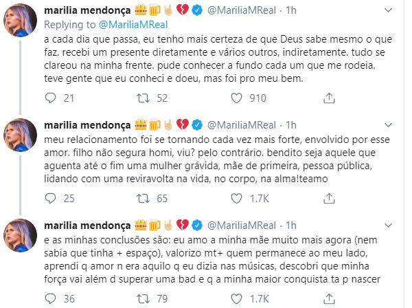 Marília Mendonça faz desabafo e revela estado de seu relacionamento