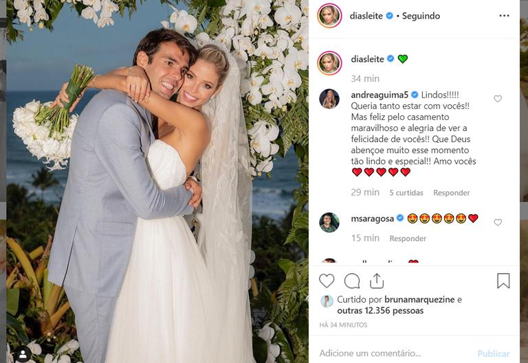 Kaká e Carol Dias mostram as fotos oficiais do casamento