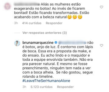 Bruna Marquezine surge com boca gigante e rebate acusação de preenchimento