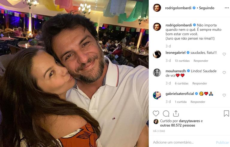 Rodrigo Lombardi mostra fotos raras com a esposa e o filho