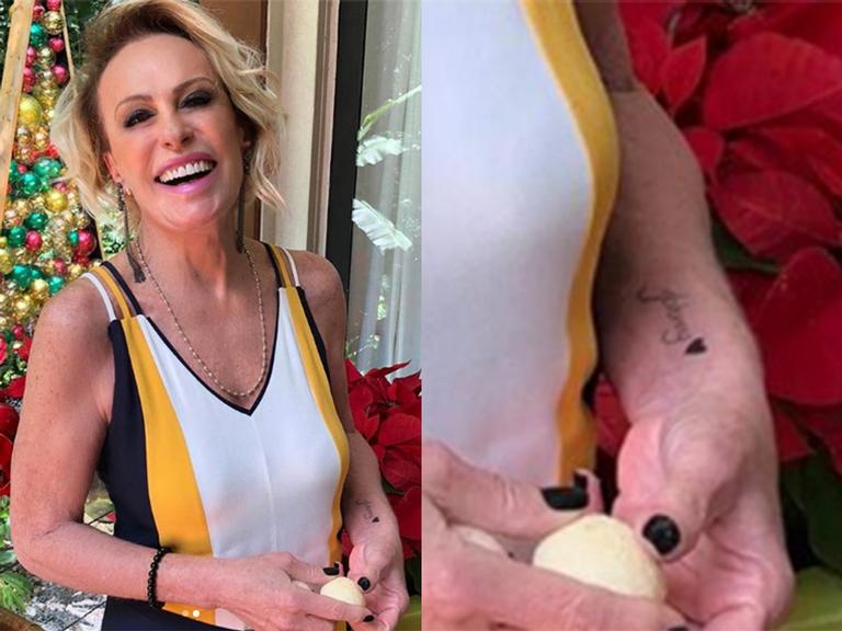 Ana Maria Braga faz tatuagem com o nome do novo namorado no braço