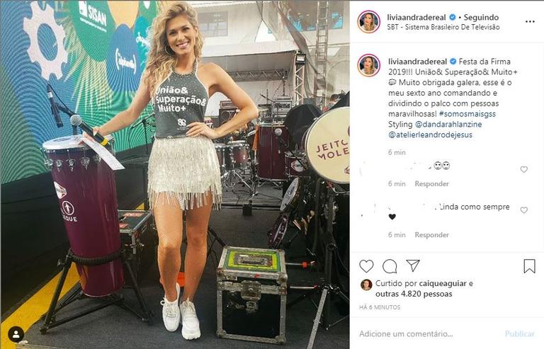 Lívia Andrade surge magérrima em festa do SBT