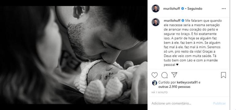 Murilo Huff desabafa após nascimento de seu filho com Marília Mendonça