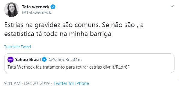 Tatá Werneck fala sobre estrias do pós-parto