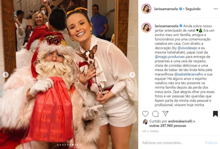 Larissa Manoela antecipa o Natal em sua casa e mostra tudo da ceia