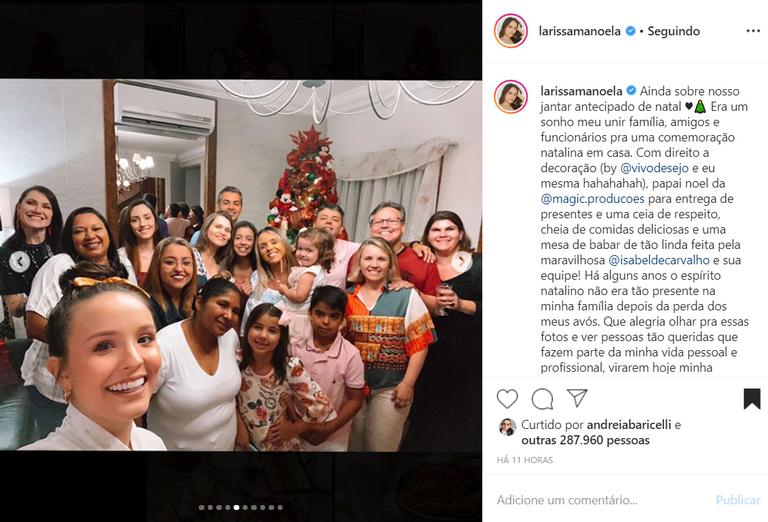 Larissa Manoela antecipa o Natal em sua casa e mostra tudo da ceia