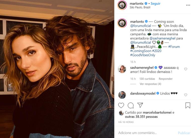 Sasha Meneghel Szafir surge abraçada com ex-namorado de Bruna Marquezine