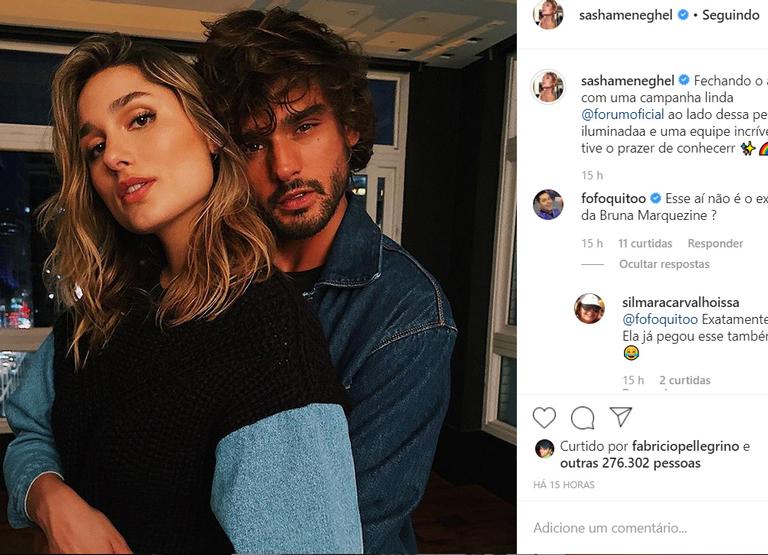 Sasha Meneghel Szafir surge abraçada com ex-namorado de Bruna Marquezine