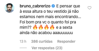 Bruno Cabrerizo faz comentário picante em foto de Carol Castro