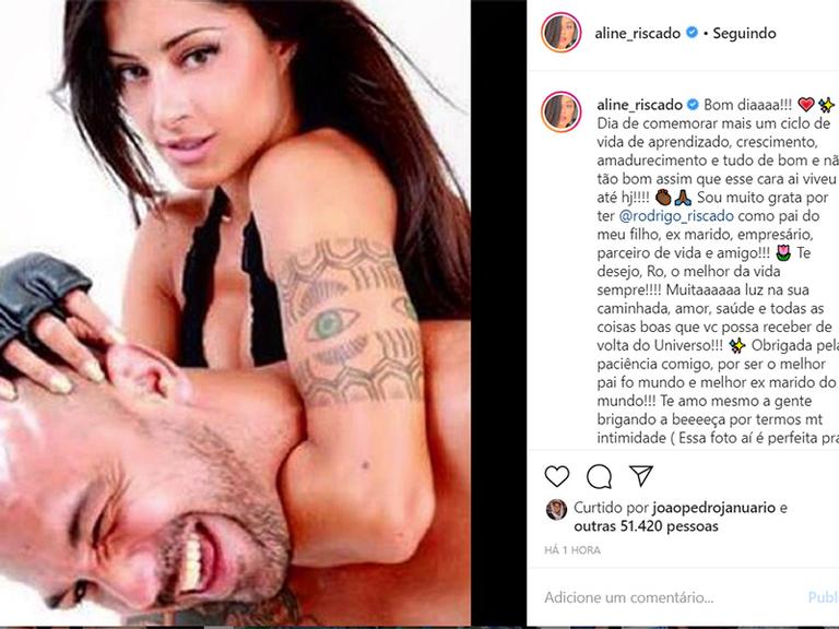 Aline Riscado manda recado para o ex-marido e surpreende os fãs