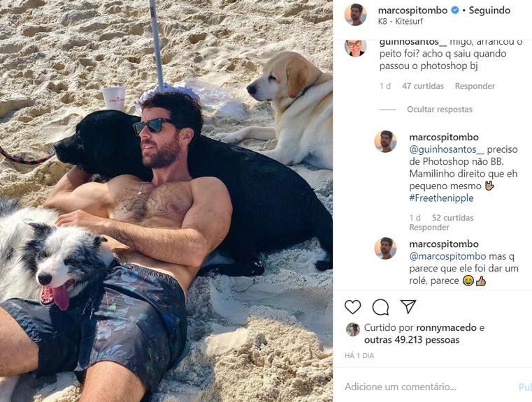 Marcos Pitombo é acusado de manipular foto na praia