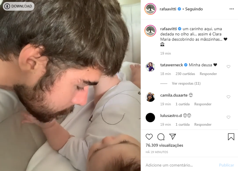 Rafael Vitti encanta a web ao surgir em momento único com a filha