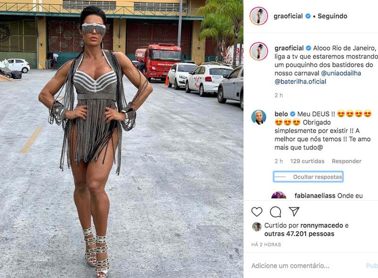 Belo se derrete ao ver Gracyanne Barbosa com look curtíssimo