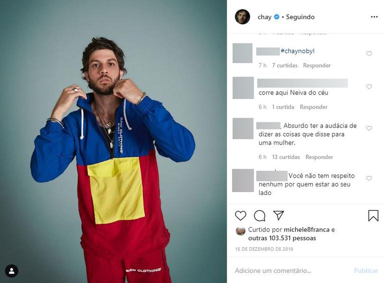 Chay Suede é atacado nas redes após suspeitas de traição