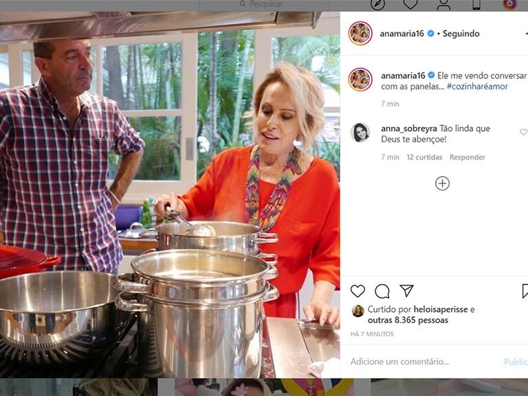 Ana Maria Braga surge com o namorado nas férias da TV