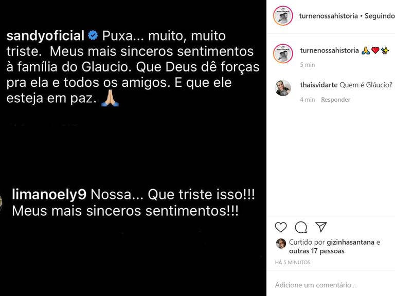 Sandy lamenta a morte de fã