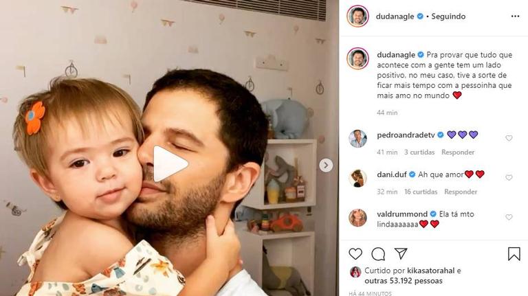 Duda Nagle não se aguenta de amor ao postar vídeo coladinho da filha