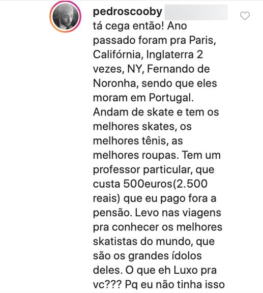 Pedro Scooby rebate críticas acerca da pensão dos filhos