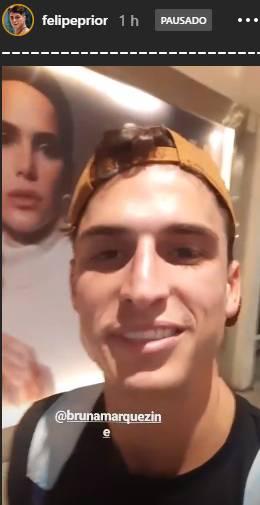 Felipe Prior ironiza motivo de sua eliminação ao ver foto de Bruna Marquezine