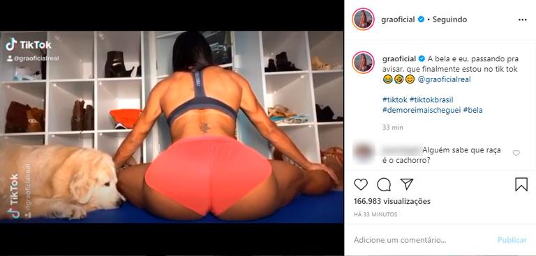 Gracyanne Barbosa faz bumbum dançar