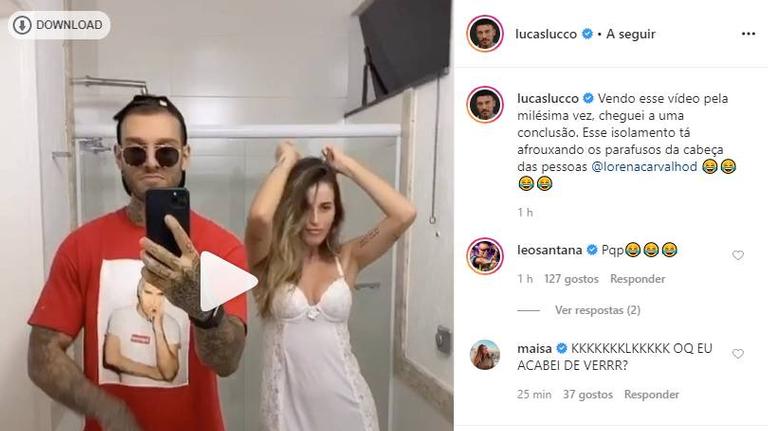 Lucas Lucco se diverte dançando com a esposa em vídeo