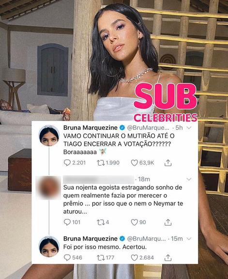 Bruna Marquezine rebate fã que disse que 'nem Neymar a aturou'