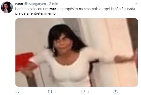 Rato aparece no BBB20