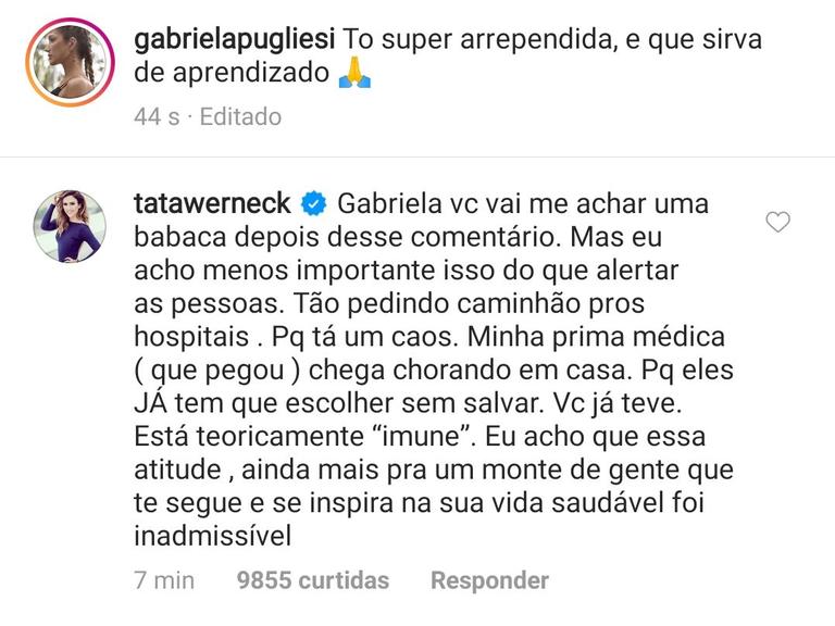 Gabriela Pugliesi é jantada por Tatá Werneck