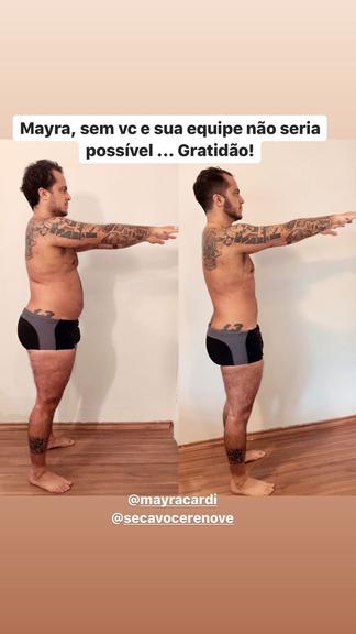 Thammy Miranda mostra 'antes e depois' de dieta